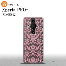 Xperia PRO I Xperia PRO-I スマホケース 背面ケースソフトケース ダマスク B クリア ピンク 背面カバー android nk-xproi-tp1025