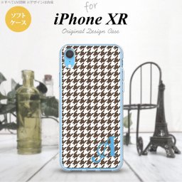 iPhoneXR iPhone XR スマホケース ソフトケース 千鳥 格子 小 茶 白 +アルファベット メンズ レディース nk-ipxr-tp911i
