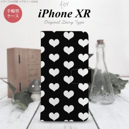 iPhoneXR iPhone XR 手帳型スマホケース カバー ハート 黒 白  nk-004s-ipxr-dr119