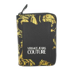 ヴェルサーチェ ジーンズ クチュール VERSACE JEANS COUTURE コインケース 小銭入れ ラウンドファスナー 72YA5PB7 G89 財布 RANGE BAROQUE WALLETS 899+948 ブラック+ゴールド系