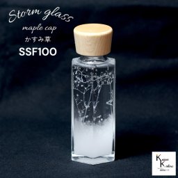 天気が分かる！「カスミ草入りストームグラス メープルキャップ SSF100」 天気管 天気 クリスマス ツリー フィッツロイ ミニ ボトル ウェザーグラス 天気 気象計グッズ インテリア インテリア小物 置物 瓶 小瓶 ガラス snowflake snowwhite  おもしろ雑貨 プレゼント 贈り物