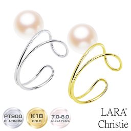 ララクリスティー イヤーカフ レディース あこや真珠 パール イヤリング PT900 K18 ゴールド PEARL パール コレクション le56-0014 プレゼント LARA Christie