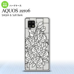 SHG04 ZERO6 AQUOS zero6 背面ケース カバー ステンドグラス風 おしゃれ バラ ホワイト ステンドグラス風 かわいい おしゃれ 背面ケース nk-zero6-sg47