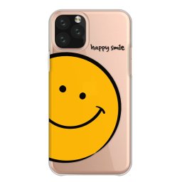 全機種対応 iPhoneSE(第2世代) iPhone11 X/XS Max対応 クリアケース スマホケース ハードケース arrows 5G Xperia 1 II 10 AQUOS sense3 Galaxy S20+ SE2 アイフォン アンドロイド携帯対応 スマイル ニコちゃん イラスト イエロー 可愛い