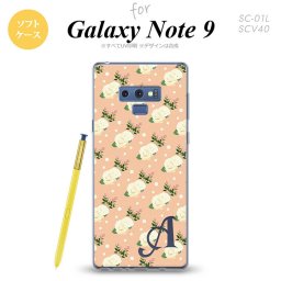 Galaxy Note 9 ギャラクシー ノート9 SC-01L SCV40 スマホケース カバー ソフトケース 花柄・バラ（C） ライトサーモン イニシャル 対応 nk-note9-tp245i[スマホ,スマホケース,スマホカバー,ケース,カバー,ジャケット]