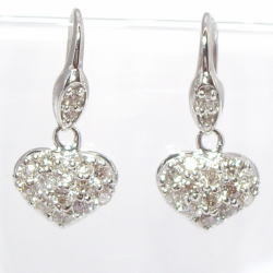 【高級仕様K18WG(約)2.88g】K18YG/PG/WG【0.6ct】ダイヤモンド ハートパヴェ フックピアス『HeartPaves』 ［SIクラス］透明感溢れるダイヤモンド ハートダイヤモンドパヴェ ハートピアス 揺れるダイヤモンド 誕生日 母の日 ギフト 記念日【送料無料】     lp-0086