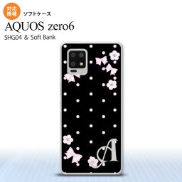 SHG04 SHG04 ZERO6 AQUOS zero6 スマホケース ソフトケース 花柄 ドット リボン 黒 +アルファベット メンズ レディース nk-zero6-tp352i