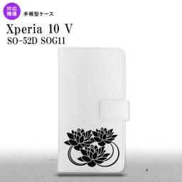 Xperia10V Xperia10V 手帳型スマホケース カバー 蓮 クリア 黒 2023年 7月発売 nk-004s-xp105-dr502