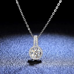 ネックレス レディース モアサナイト ホワイト シルバー925 シルバー 1ct kj033