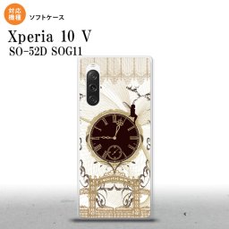 Xperia10V Xperia10V スマホケース 背面ケースソフトケース 時計 妖精 黒 茶 2023年 7月発売 nk-xp105-tp1253