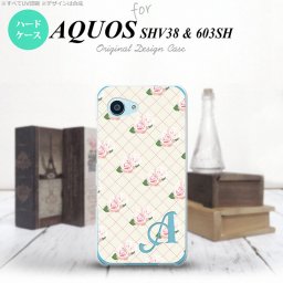【SHV38】【スマホケース/スマホカバー】【アクオス セリエ ミニ】SHV38 スマホケース AQUOS SERIE mini ケース アクオス セリエ ミニ イニシャル 花柄・バラ（J） ベージュ nk-shv38-264ini【メール便送料無料】