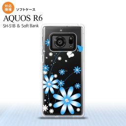 SH-51B AQUOS R6 AQUOS R6 スマホケース ソフトケース 花柄 ガーベラ 水色 メンズ レディース nk-r6-tp802