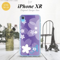 iPhoneXR iPhone XR スマホケース ソフトケース 花柄 サクラ C 紫 +アルファベット メンズ レディース nk-ipxr-tp064i