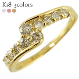 指輪 ダイヤモンド リング 18金 18k k18 イエローゴールド ピンクゴールド ホワイトゴールド ダイヤ 0.5ct テンダイヤモンド 記念日 10石 婚約指輪 ring 刻印 レディース ジュエリー アクセサリー  プレゼント ギフト 人気 おすすめ 送料無料