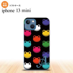 iPhone13mini iPhone13 mini ケース ソフトケース カエル かえる A 黒 +アルファベット iPhone ミニ 5.4インチ  おしゃれ かわいい メンズ レディース キッズ デザインたくさん nk-i13m-tp161i