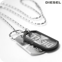 ディーゼル ネックレス メンズ ブランド DIESEL ペンダント ドッグタグ DX1553040 ブラック アクセサリー