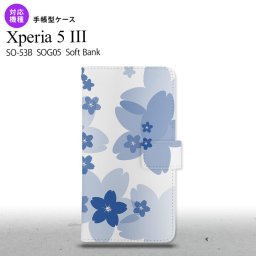 SO-53B SOG05 Xperia5 手帳型スマホケース カバー 花柄 サクラ 青 オススメ 人気 おしゃれ スマート シンプル  nk-004s-xp53-dr059