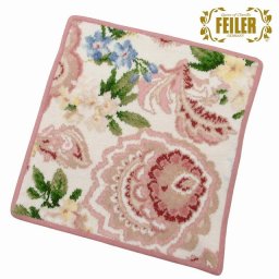 FEILER フェイラー ハンカチ ハンドタオル タオルハンカチ ANTHEA OFFWHITE   30cm 　OLD ROSE