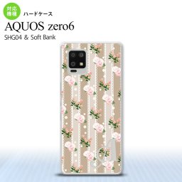 SHG04 SHG04 ZERO6 AQUOS zero6 スマホケース ハードケース 花柄 バラ レース ベージュ +アルファベット メンズ レディース nk-zero6-268i