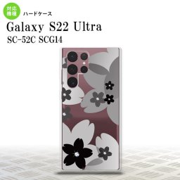 SC-52C SCG14 Galaxy S22 Ultra スマホケース 背面ケース ハードケース 花柄 サクラ B 黒 メンズ レディース nk-s22ul-055