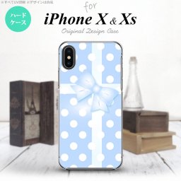 【iPhoneX】【スマホケース/スマホカバー】【アイフォンX】iPhoneX スマホケース カバー アイフォンX ドット・リボン 青 nk-ipx-302【メール便送料無料】