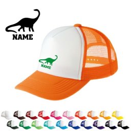 ブロントサウルス  名入れメッシュキャップ オリジナル セミオーダーメイド  名入れ 部活 サークル チームウェア お揃い 記念 クラブ  恐竜　化石　肉食　草食　雑食　海　陸
