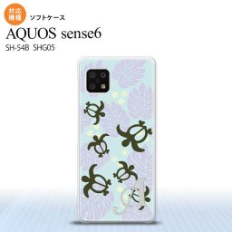 SH-54B SHG05 AQUOS sense6 スマホケース ソフトケース ホヌ 小 青 +アルファベット メンズ レディース nk-sens6-tp1468i