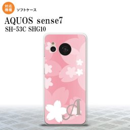 sense7 sense7 スマホケース 背面ケースソフトケース 花柄 サクラ C 白 ピンク +アルファベット 2022年 11月発売 nk-sens7-tp063i