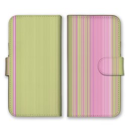 ＼全機種対応／ スマホケース 手帳型 スマホカバー 手帳タイプ スマートフォン ケース カバー ライン ストライプ グリーン ピンク おしゃれ かっこいい カードホルダー付き カード収納 合皮 合成レザー