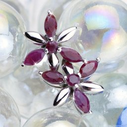 天然石 誕生石 ピアス 金属アレルギー 対応 花 かわいい 7月 レディース ルビー フラワー ブランド 彼女 母の日 誕生日 プレゼント 女友達 ギフト おしゃれ 50代 20代 30代 40代 結婚記念日 妻  