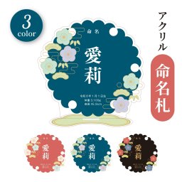 【送料無料】命名札 命名書 命名ボード 命名 アクリル 松竹梅 名入れ おしゃれ 鮮やか ビビッド 出産祝い お七夜 お宮参り ニューボーンフォト 初節句 内祝い ギフト 赤ちゃん 子供