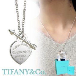 ティファニー ネックレス 純正ショッパー付き ハートタグ アロー モチーフ ミディアム 18インチ シルバー925 TIFFANY&Co. レディース ブランド ジュエリー 女性 プレゼント ギフト