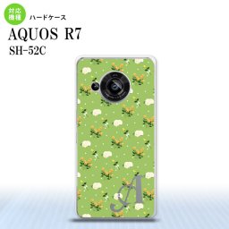 SH-52C AQUOS R7 スマホケース 背面ケース ハードケース 花柄 バラ ドット 小 緑 +アルファベット 2022年 7月発売 nk-r7-248i