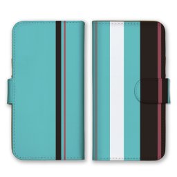＼全機種対応／ スマホケース 手帳型 スマホカバー 手帳タイプ スマートフォン ケース カバー ストライプ ブルー ブラック ホワイト  かわいい おしゃれ かっこいい カードホルダー付き カード収納 合皮 合成レザー