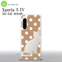 Xperia 5 IV Xperia5 IV スマホケース 背面ケース ハードケース 猫 水玉 ベージュ 2022年 10月発売 nk-xp54-968