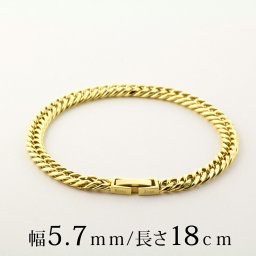 喜平 ブレスレット キヘイチェーン ステンレス メンズ ６面W 人気 ブランド ゴールド おしゃれ かっこいい Crazy angel 六面 金属アレルギー 中折れ 喜平チェーンブレスレット ダブル 鎖 幅5.7mm 長さ18cm 男性 アクセサリー ジュエリー