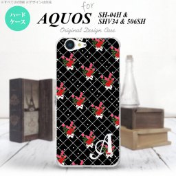 【SH04H】【スマホケース/スマホカバー】【アクオス ゼータ】SH04H スマホケース AQUOS ZETA ケース アクオス ゼータ イニシャル 花柄・バラ（K） 黒 nk-sh04h-267ini【メール便送料無料】