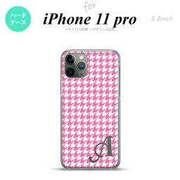 iPhone11Pro iPhone11 Pro スマホケース ハードケース 千鳥 格子 小 ピンク 白 +アルファベット メンズ レディース nk-i11p-902i