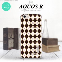 【SH03J】【スマホケース/スマホカバー】【アクオス R】SH03J スマホケース AQUOS R ケース アクオス R イニシャル アーガイル 黒×赤 nk-sh03j-1401ini【メール便送料無料】