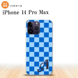 iPhone14 ProMax iPhone14 Pro Max スマホケース 背面ケースソフトケース スクエア 青 水色 +アルファベット 2022年 9月発売 nk-i14pm-tp769i