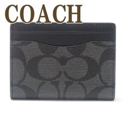 コーチ COACH カードケース メンズ IDケース パスケース 定期入れ マグネット シグネチャー レザー ブラック 黒 91660QBO4G 【ネコポス】 ブランド 人気