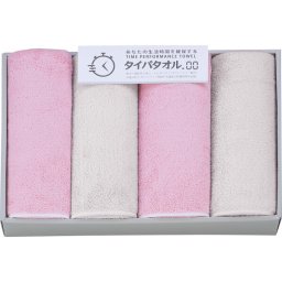 生活時間を確保するタイパタオル フェイスタオル4枚セット ピンク ／タオル 日用品・ヘルスケア 敬老の日 プレゼント ギフト お彼岸 お供え 秋 2026 送料無料 ギフト プレゼント プチギフト 内祝い 快気祝い 出産祝い 結婚祝い 引出物 新築祝い お返し