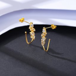 ピアス 両耳用 キュービックジルコニア ホワイト シルバー925 イエローゴールド スタッド おしゃれ 可愛い かわいい ce20101025