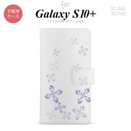 SC-04L SCV42 Galaxy S10+ 手帳型スマホケース カバー 花柄 カット 紫 nk-004s-s10p-dr077