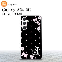 Galaxy A54 5G Galaxy A54 5G スマホケース 背面ケースソフトケース 花柄 ドット リボン 黒 +アルファベット 2023年 5月発売 nk-a54-tp352i