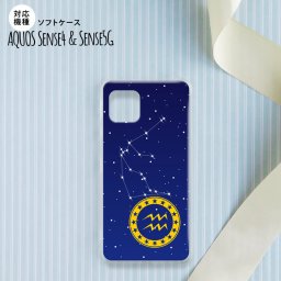 sense4 sense5 Aquos sense4/5 スマホケース ソフトケース 星座 みずがめ座 メンズ レディース nk-sens4-tp852