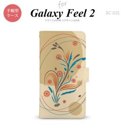 Galaxy Feel 2 手帳型 スマホ ケース カバー ギャラクシー 和柄 ベージュ【ギャラクシー フィール 2,Galaxy,Feel,2,docomo,ドコモ,メール便 送料無料】