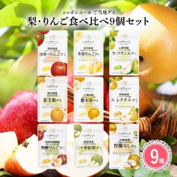 【メール便配送】梨・りんごグミ 9種類セット 全国農協食品 ニッポンエール ご当地グミ ご当地 お菓子 グルメ お土産 名産 果実グミ アソート