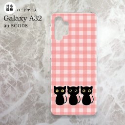 SCG08 Galaxy A32 ケース ハードケース 猫 イラスト ピンク nk-a32-1137