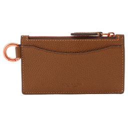 コーチ COACH C6696 CWH Dリング付 ジップ スリム カードケース コインケース ダークサドル メンズ 父の日 ZIP CARD CASE WITH HINGED D-RING 成人 卒業 入学
